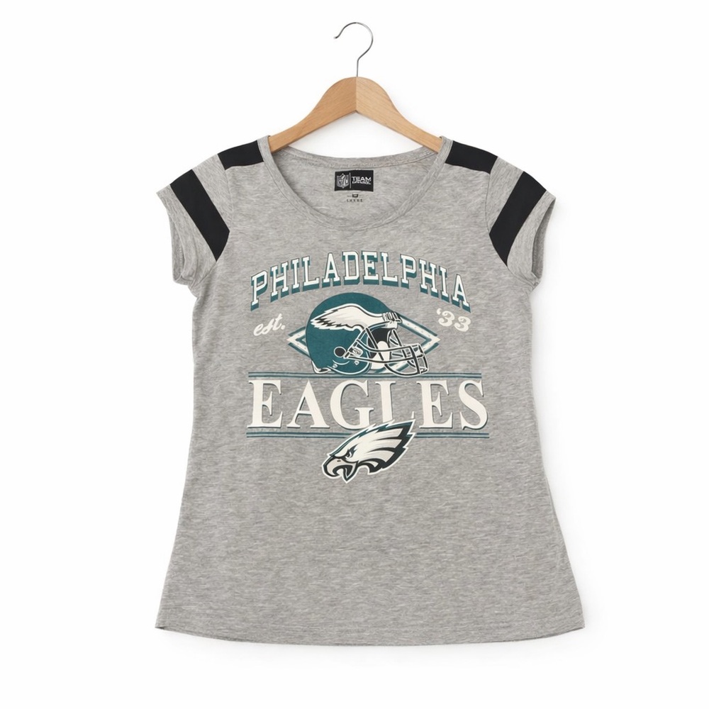 Philadelphia Eagles Women’s Graphic Tee | NFL Team Apparel | Gray Short Sleeve